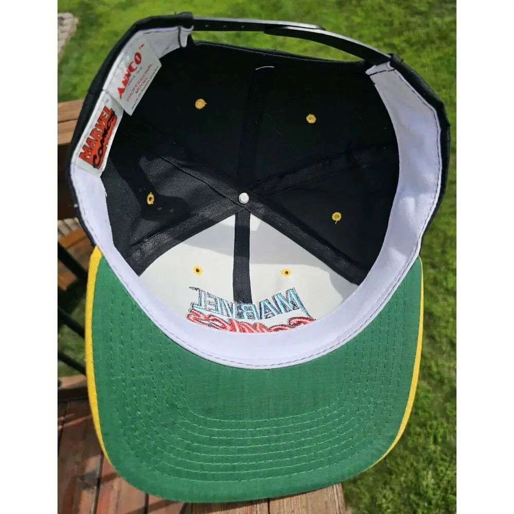 Vintage Marvel Comics Embroidered AANCO Big Logo Blockhead Snapback Hat 1993